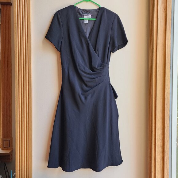 Dawn Joy Evening Black V-Neck Midi Dress Size 12 - Picture 6 of 14